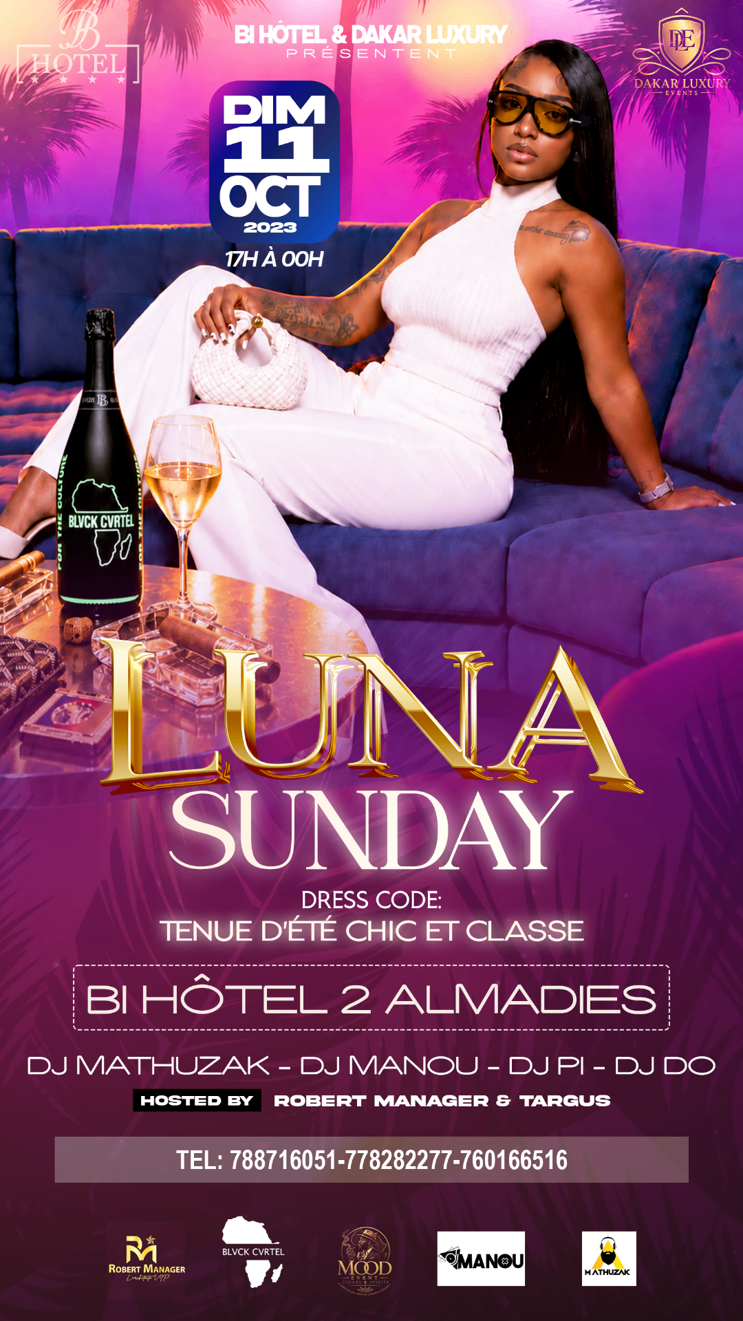 Affiche LUNA SUNDAY — soirée sur rooftop au BI HÔTEL 2, Almadies, Dakar