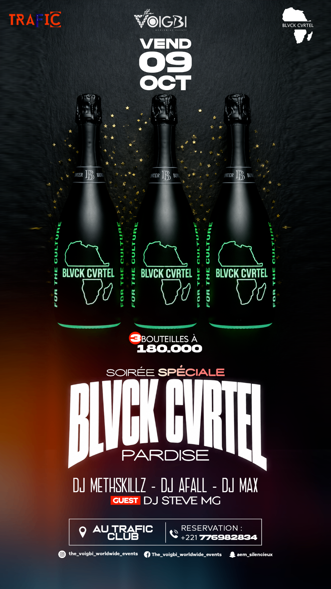 Affiche BLVCK CVRTEL PARADISE — soirée spéciale au TRAFIC CLUB, vendredi 09 oct
